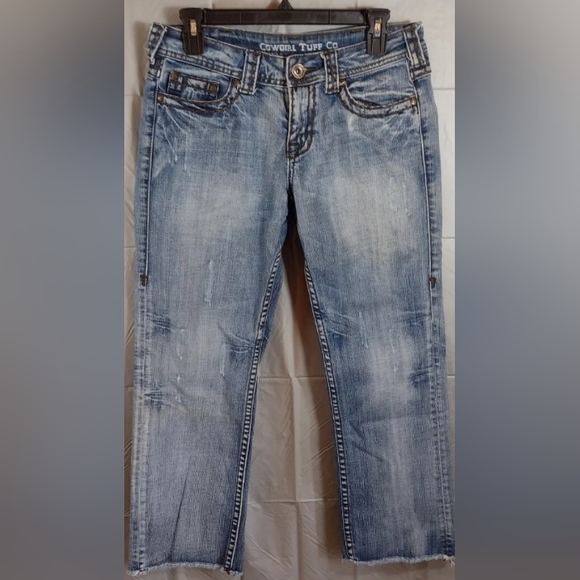 Cowgirl Tuff Denim - Cowgirl Tuff Jeans Women's 30"W X 26"Ins Blue Denim Slim Bootcut Embroid…